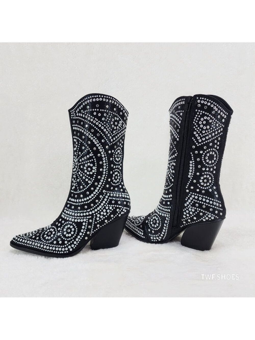 Country Scandal Studs Rhinestones Decked Out Western Cowgirl Boots